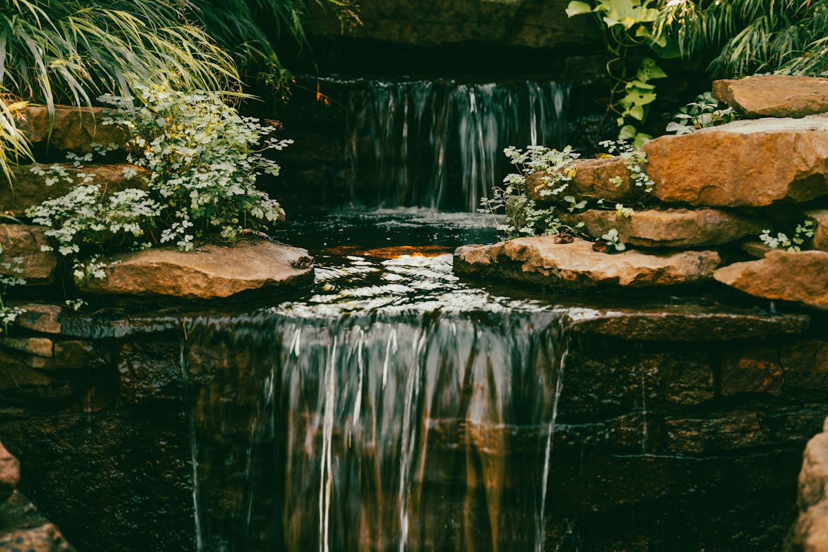 Garden waterfall water feature